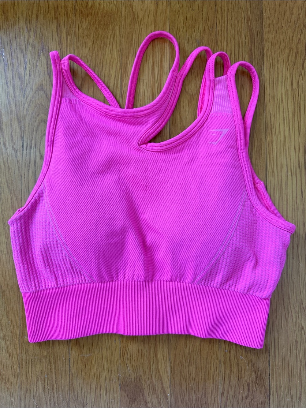 Gymshark Women’s Neon Pink Seamless Double-Strap Sports Bra